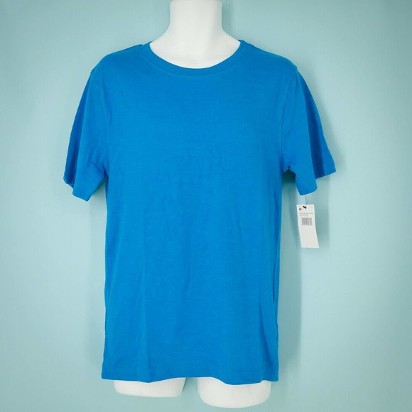 French Toast Size Medium Basic Crew Neck Short Sleeve Blue Shirt - Picture 1 of 3